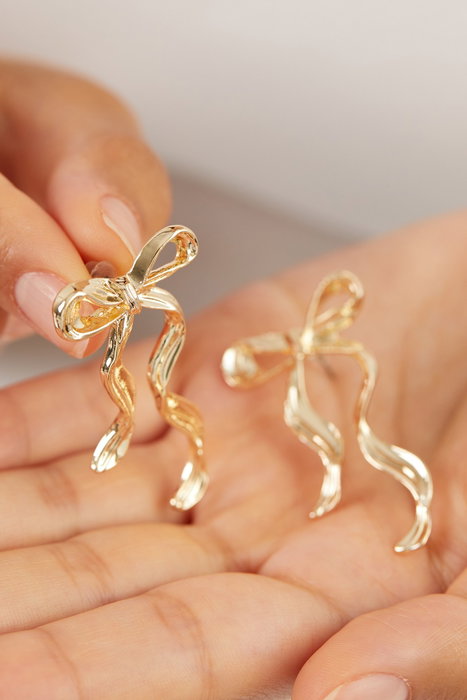 Heliophilia Silver Pendientes de Metal Dorados con Recubrimiento de Laca